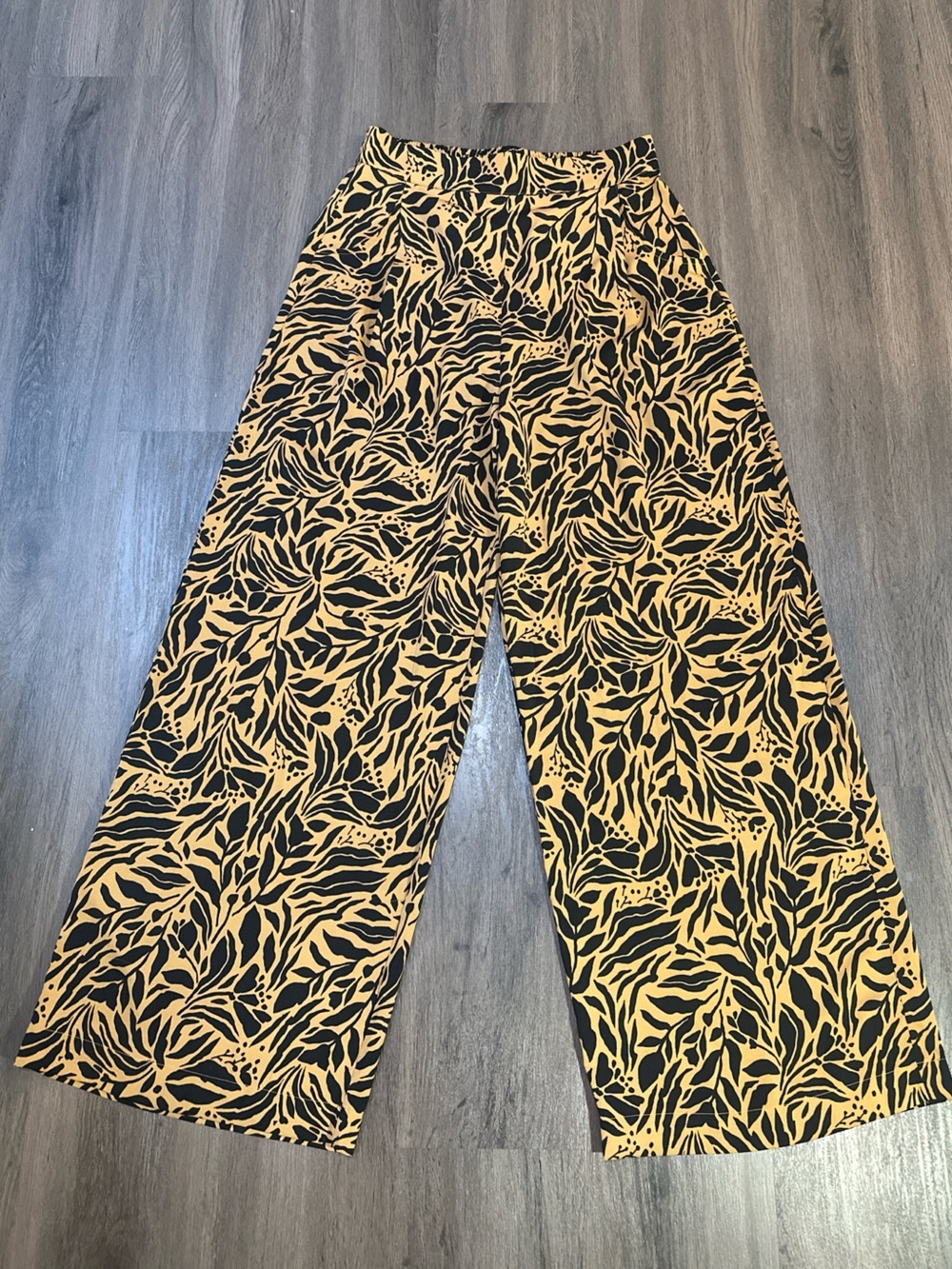 Abstract Print Wide Leg Palazzo Pants High Rise Pull-On Medium - Picture 2 of 10